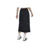 Nike Sportswear Solid Color Mid-Rise Comfortable Casual Long Skirt Women skirts Black HJ1513-010