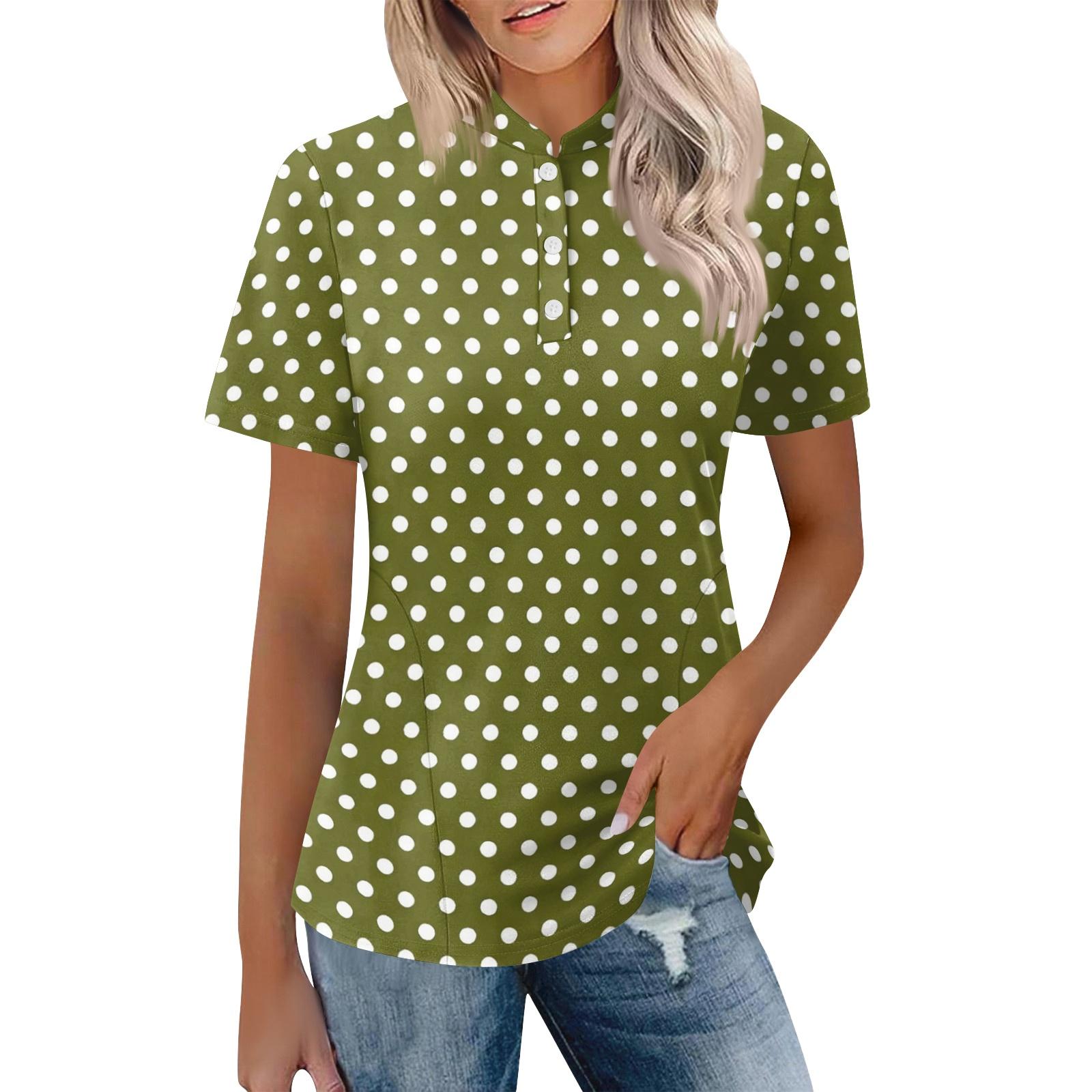 

Women s Casual Polo Shirt Short Sleeve Loose Fit Top Button Down Collar Lightweight Breathable Fabric Summer Wear L