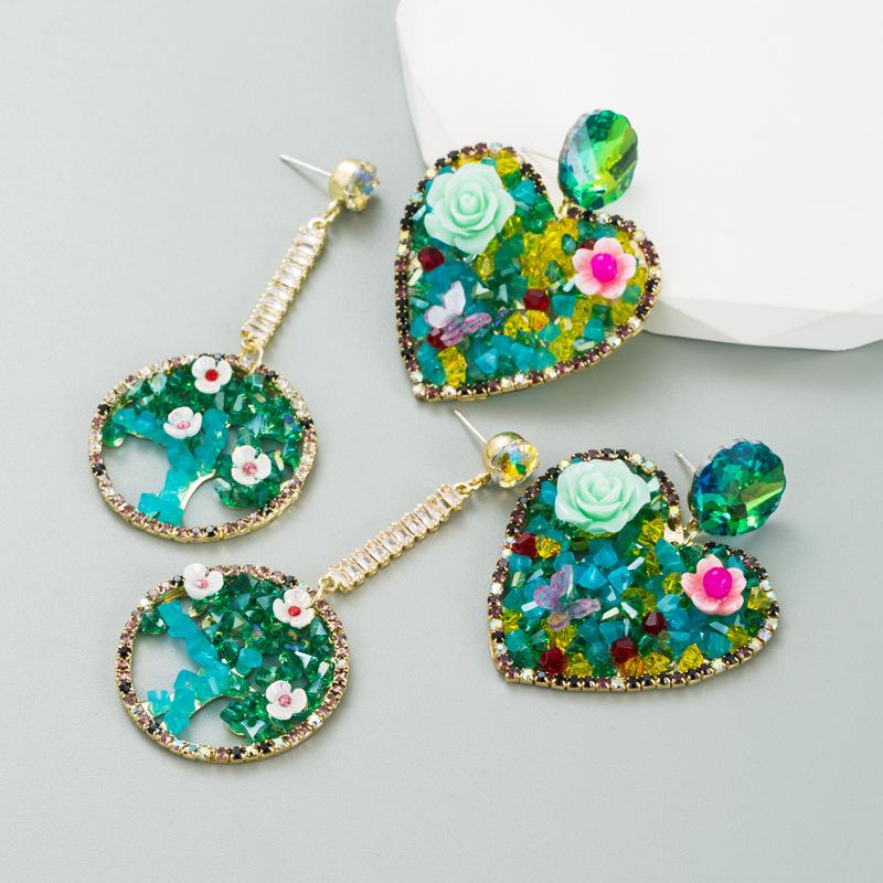 

Женские серебряные иглы, круглые серьги с цветком любви, маленькие серьги-капли премиум-класса с деревом жизни