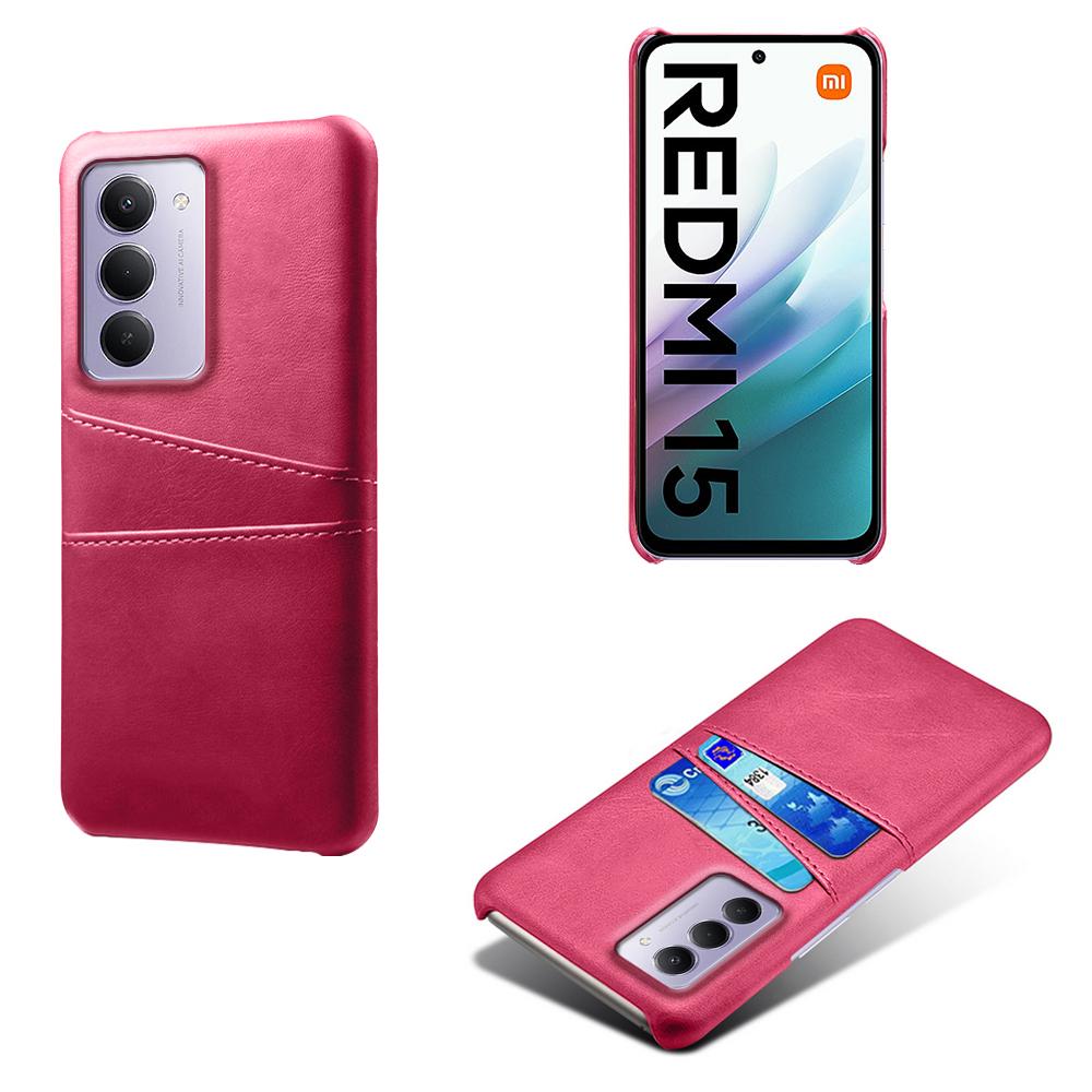 

For Xiaomi Redmi 15 4G (169mm) Case Dual Card Slots PU Leather + Hard PC Phone Cover