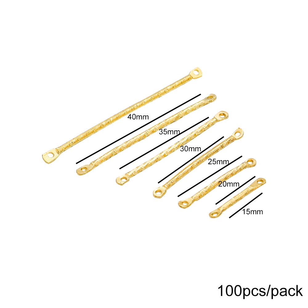 100Pcs/lot 15-40mm Gold Stripe Double Cylinder Bar Earrings Connecting For Jewelry Making Earring Pins DIY Supplies Accessories