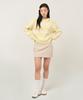 Plack Woman Cotton Tuck Mini Skirt Beige