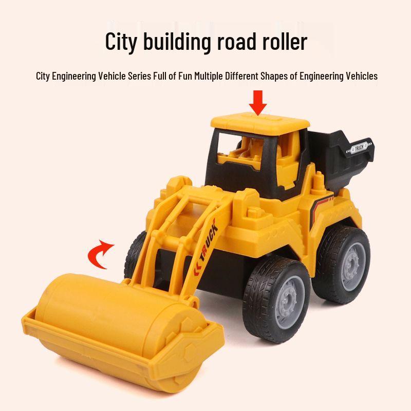 

Детский трансграничный набор строительных игрушек: Инерционный экскаватор, бульдозер, дорожный каток и вилочный погрузчик