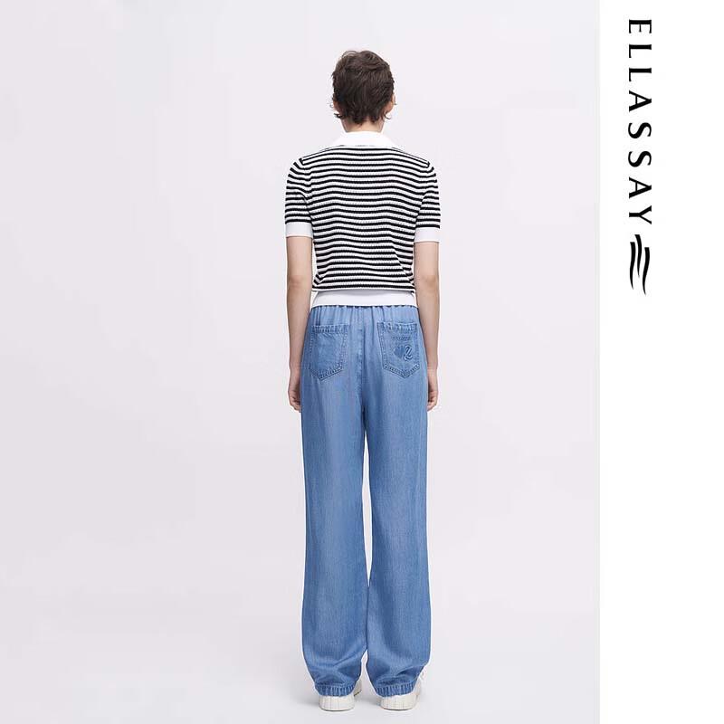 ELLASSAY Women's V-Neck Lapel Knit Top