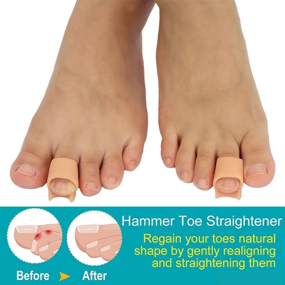1 pair Nude Toes Separator Gel Material Hammer Toe Straightener Toe Corrector  Claw Toes