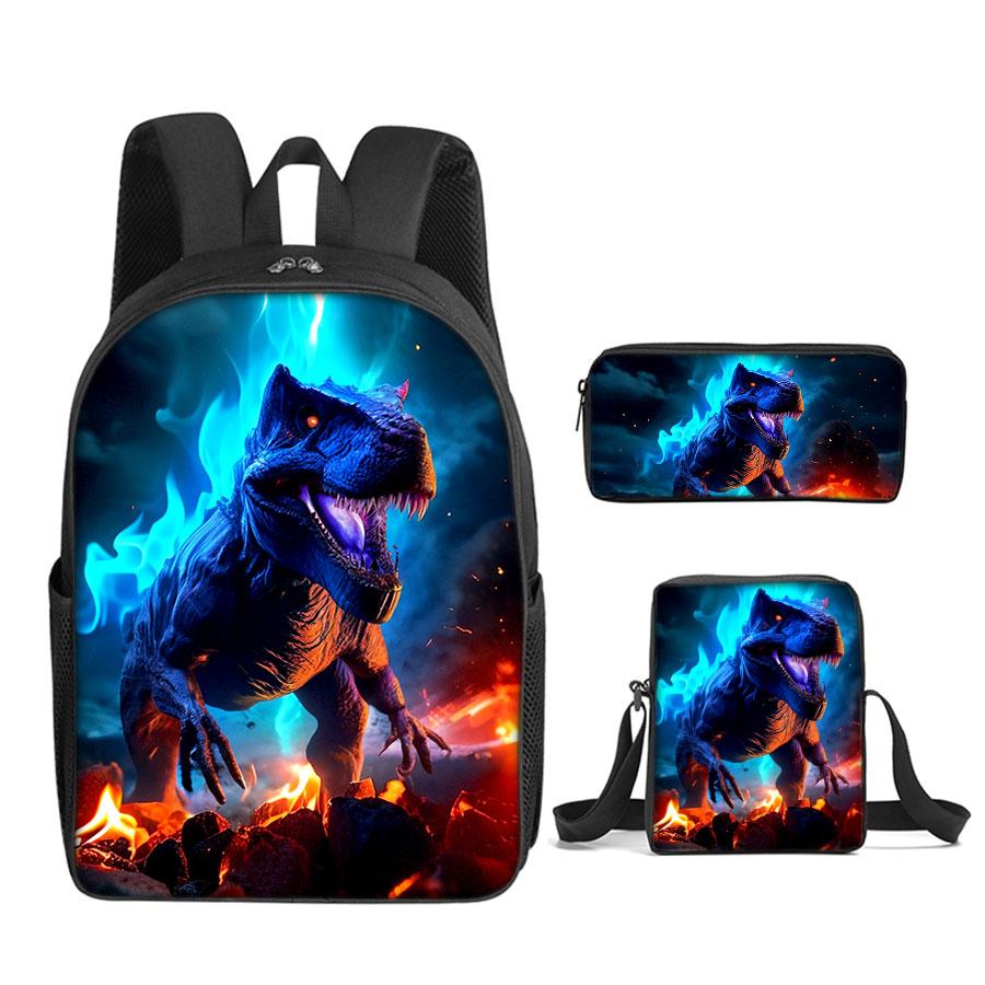 3-delige set dinosaurus schoudertas, etui, schooltassen voor jongens/meisjes Kinderen Beste Cadeaus Cartoon Schoolrugzak