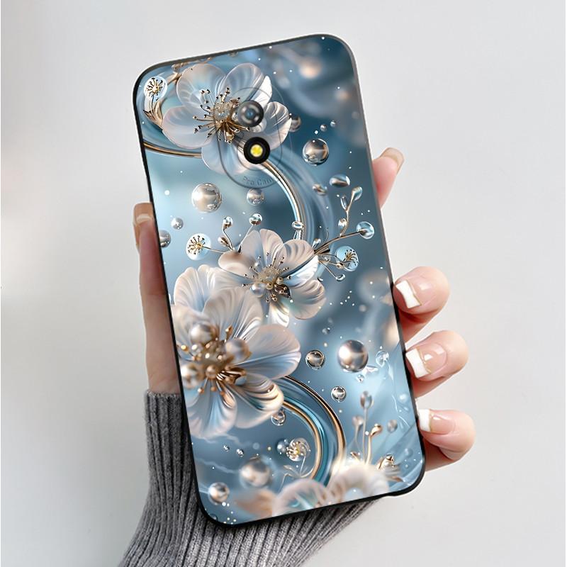 Coque de téléphone imprimée pour Itel A16 / A16PLUS / A23 / ITEL Alpha Lite Funda Coque Souple en Silicone Noir Coque Fleurie Mignonne Capa