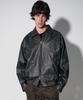 Bauf Unisex Polnut Curved Leather Jacket [Charcoal]