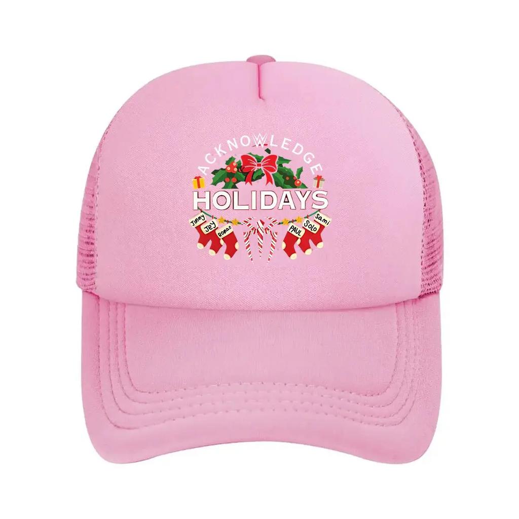 Holiday Aliens Whimsical Inspired Festive Xenomorph Design Mesh Baseball Cap
