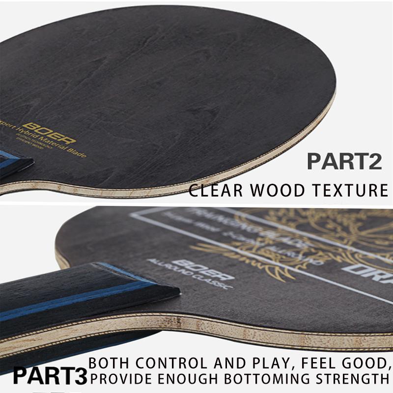 Lamă pentru rachetă de tenis de masă DRAGON, 7 straturi, 1 buc, FL CS, mâner scurt, lung, paletă de ping-pong aprobată BOER ITTF, pentru competiții de antrenament