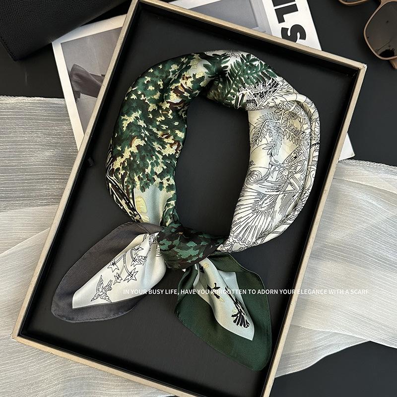 70 Square Scarf Neck Small Shawl New Fashion Silk Scarf High-end Decorative Temperament Scarf Headscarf Headband