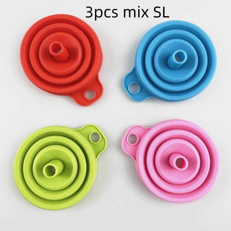 1/3/5/10 pcs S L Folding Silicone Funnel for Filling Bottles Kitchen Silicone Funnel Collapsible Kitchen Gadgets Oil Filler