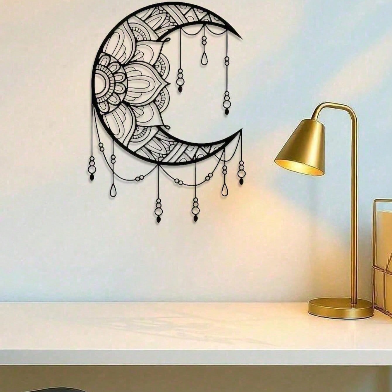 Настенный декор Черная пятница Металлическая мандала Луна Бохо Духовный Йога Медитация Дзен Подарок разноцветный