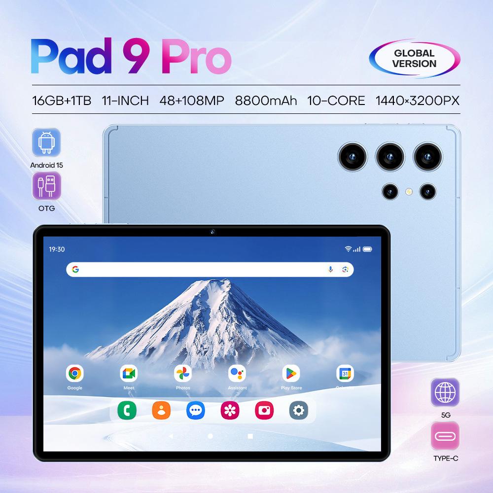 New Arrival: 10-inch Pad 9 Pro Tablet - 16GB+1TB for Learning and Gaming