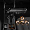 Car Cup Holder Expander 360° Rotatable Adjustable with Detachable Food Snack Tray & Phone Mount Car Storage Dinner Plate