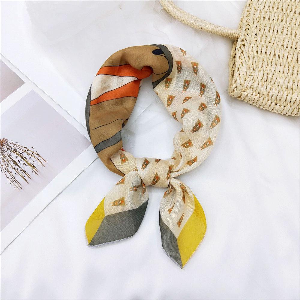 Versatile Cotton Linen Silk Scarf: Spring & Autumn Unisex Small Square Neck & Head Accessory