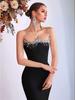 European & American Rhinestone Strapless Slim-fit Luxury Bandage Gown for Evening Parties