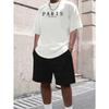 Men's Summer 2-Piece Outfit Trendy Printed Short Sleeve T-Shirt and Shorts Set