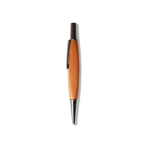 TRIANGLE BODY BALLPOINT PEN +LUMBER by Hacoa (Cherry) Twist Action Pocket Size Natural Wood Small Pen Fits Nicely in Shirt Chest Pockets Stylish Wood
