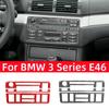 For BMW 3 Series E46 1999-2004 Accessories Carbon Fiber Car Central Control Air Conditioning CD Button Panel Trim Cover Stickers