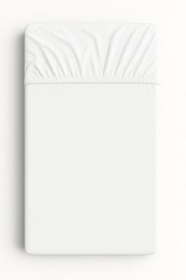 Cotton Fitted Sheet for a Crib 120x60 Cm - White