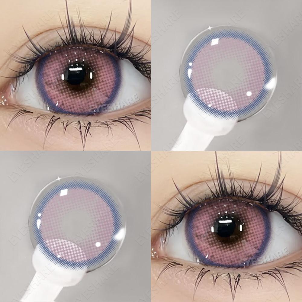 Eyeshare 1 Paar rosa Kontaktlinsen für die Augen natürliche rosa Linie Augenkontakte Schönheit Studenten jährliche Kosmetik