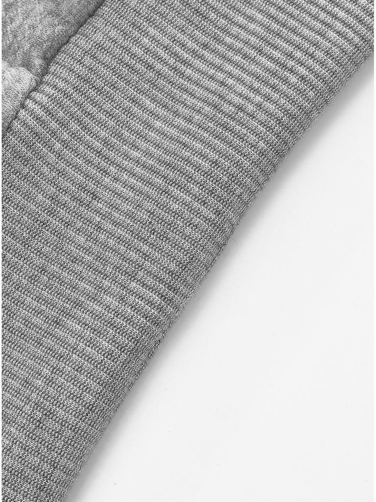 American Retro Stand-Up Collar Patchwork Knit Pullover Sweatshirt