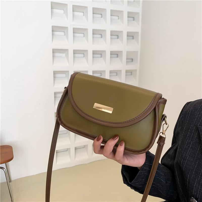 

2024 New Trend Fashion Commuter Small Square Bag Simple Shoulder Bag Casual Texture Messenger Bag Factory зелений