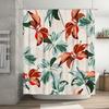 Green Leaf Flower Waterproof Shower Curtain Elegant Bathroom Decoration Custom Size Printing Water Resistant Polyester Cloth Was