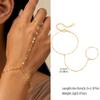 Luxury Minimalist Gold Plated Hand Chain Bracelets for Women, Thin Chain Finger Ring Bracelet, Elegant Stainless Steel Jewelry