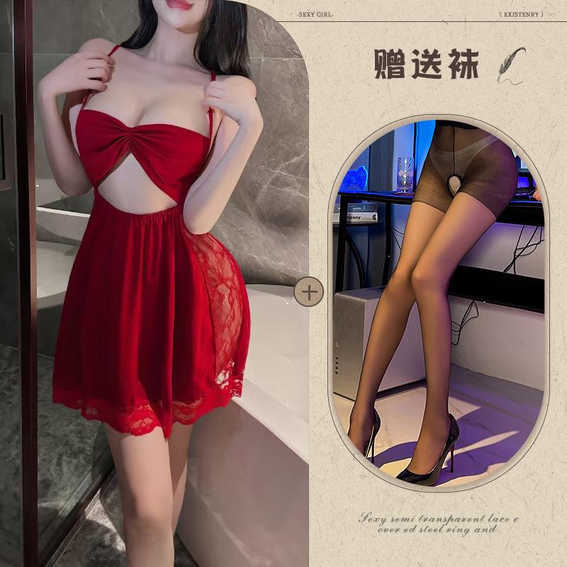 New European and American style underwear backless temptation no suspender skirt sexy bow