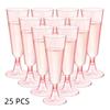 25 Champagne Glasses Disposable Cocktail Glasses Plastic Red Wine Glasses Tall Glasses Gold Powder Martini Glasses Party Bar