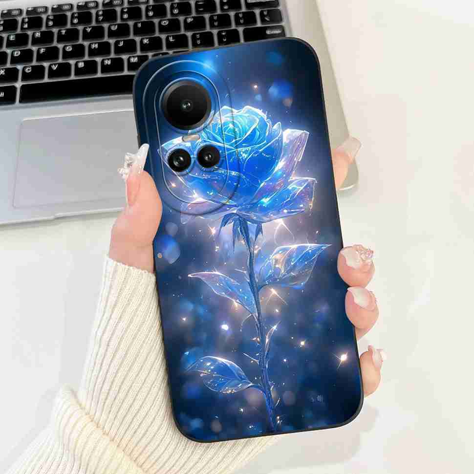 For Oppo Reno10 5G CPH2531 Case Luxurious Rose Cute Rabbit Soft Silicone Cover For Reno10 Pro 5G CPH2525 6.7" Global Phone Shell