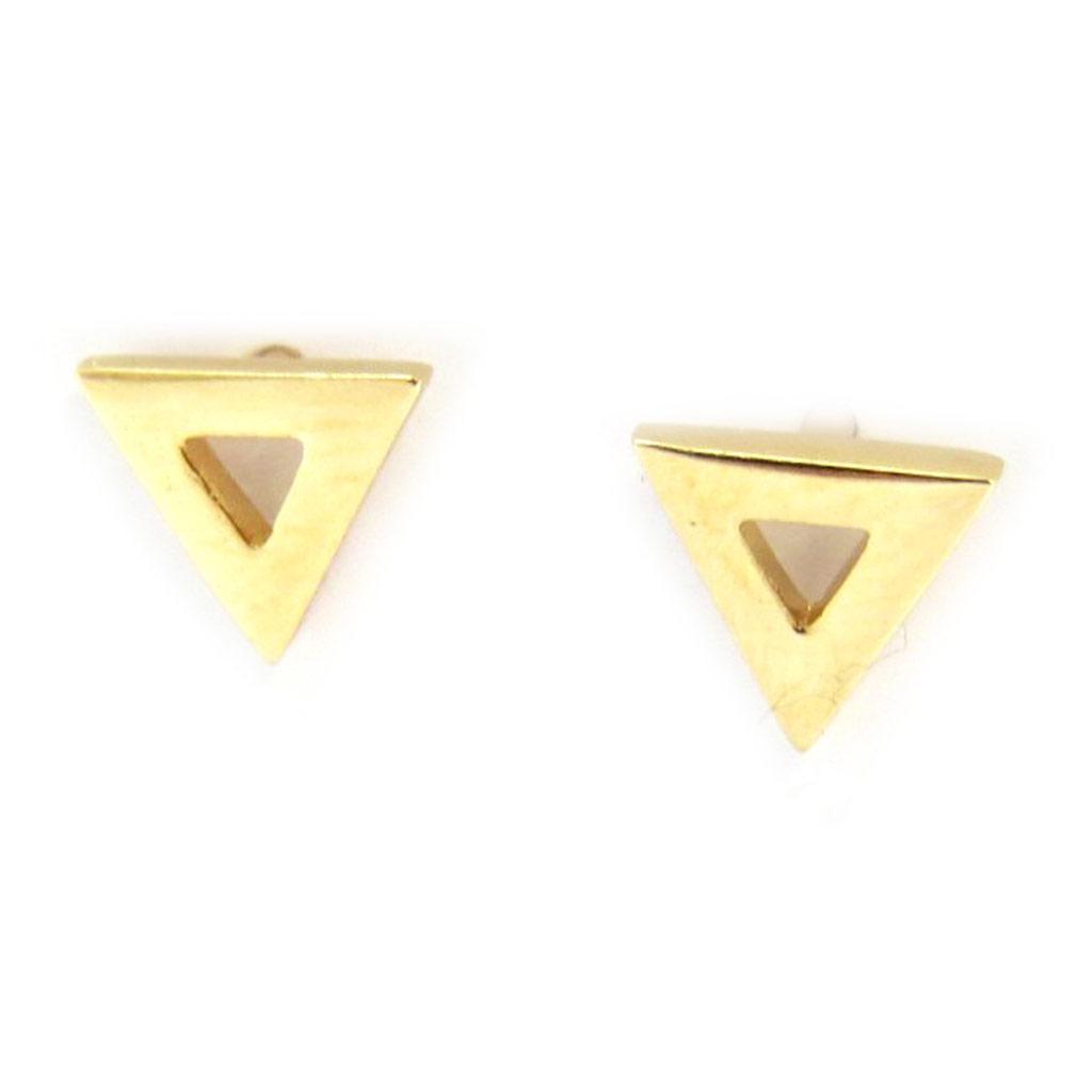 Les Trésors De Lily [N2595] - Boucles Plaqué Or 'Triangle' doré - 6x6 mm