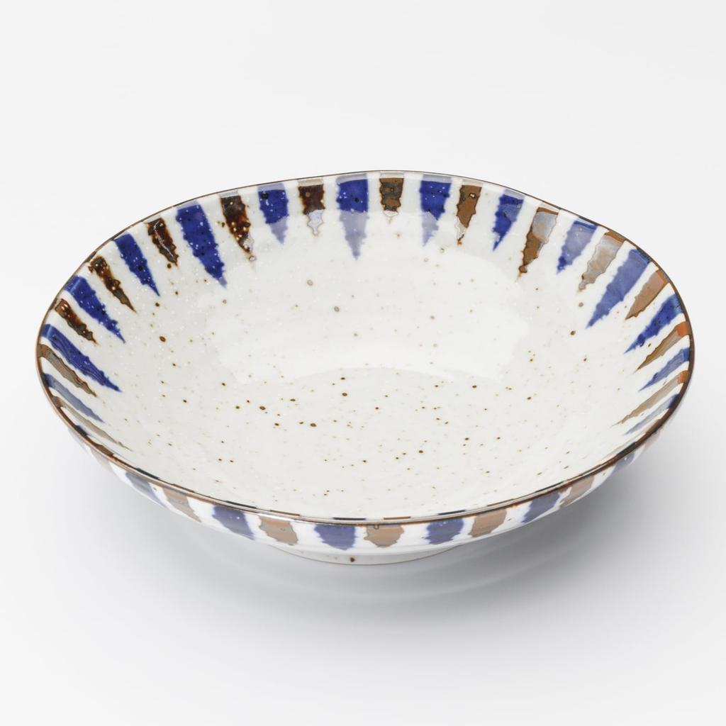 Mino Ware Tableware Set of Including a Shallow a Deep and a Approximately 17cm In Microwave and Dishwasher Made In Product Number 564607 "Fuchi