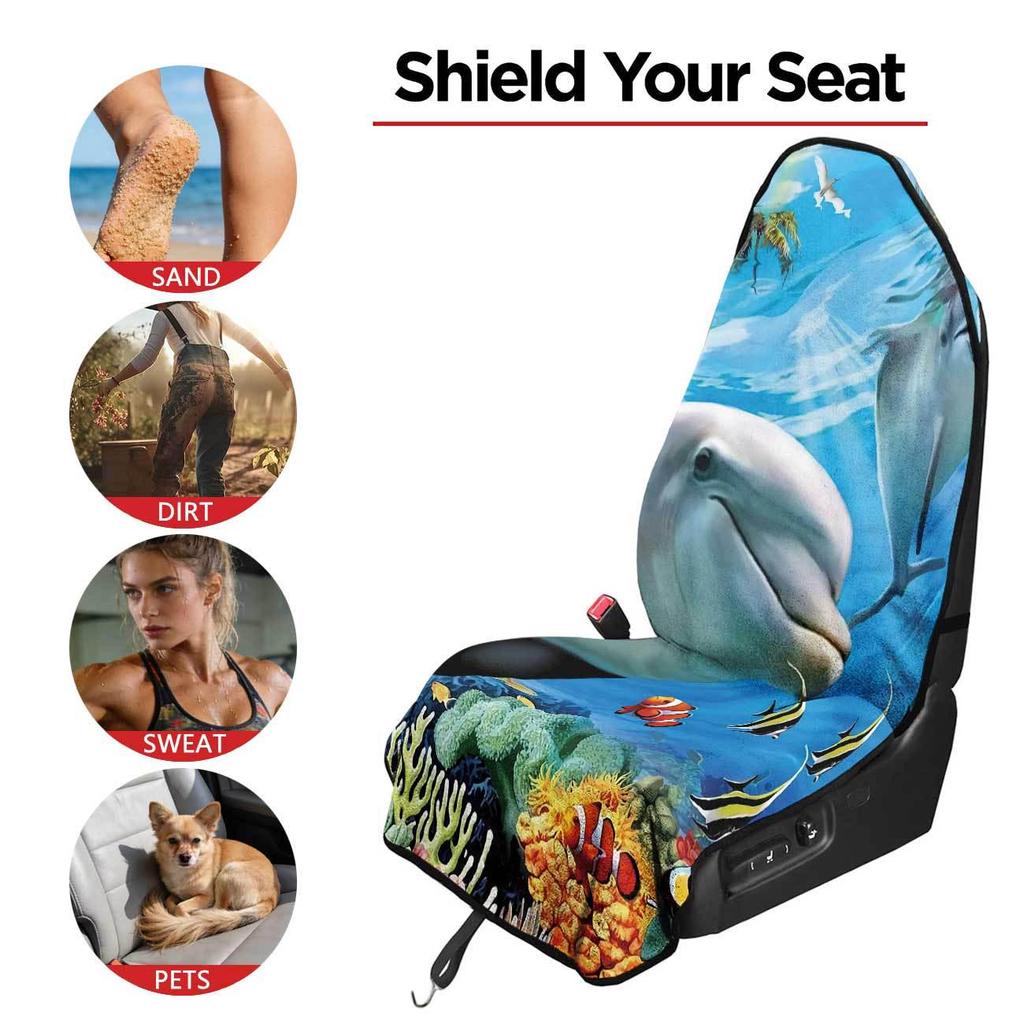 Front Car Seat Towel Cover: All-Season Gym & Workout Protector, Universal Fit.