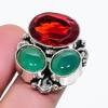 Inel din Argint Sterling 925 cu Granat Natural și Piatră Onyx Mărimea 6 AR-17924