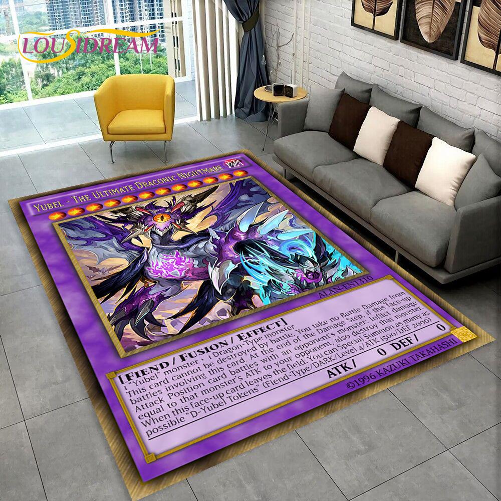 3D Monster Gold Card Cartoon Yu-Gi-Oh Anime dack magician Game Carpet Rug for Bedroom Living Room Home Sofa Decoration,Floor Mat