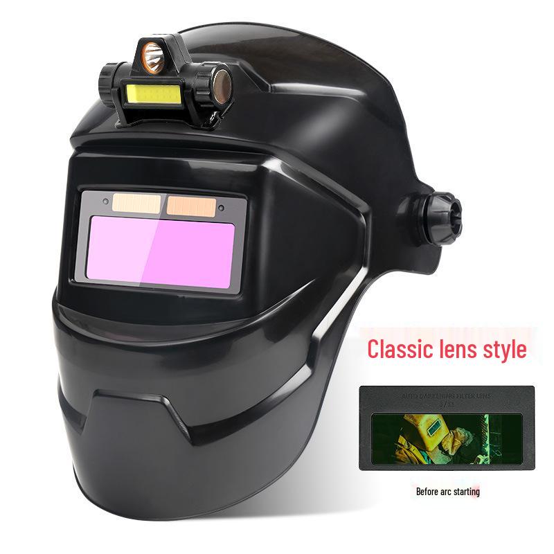 Solar Auto-Dimming Welding Mask, Anti-Spatter, Head-Mounted for Argon Arc