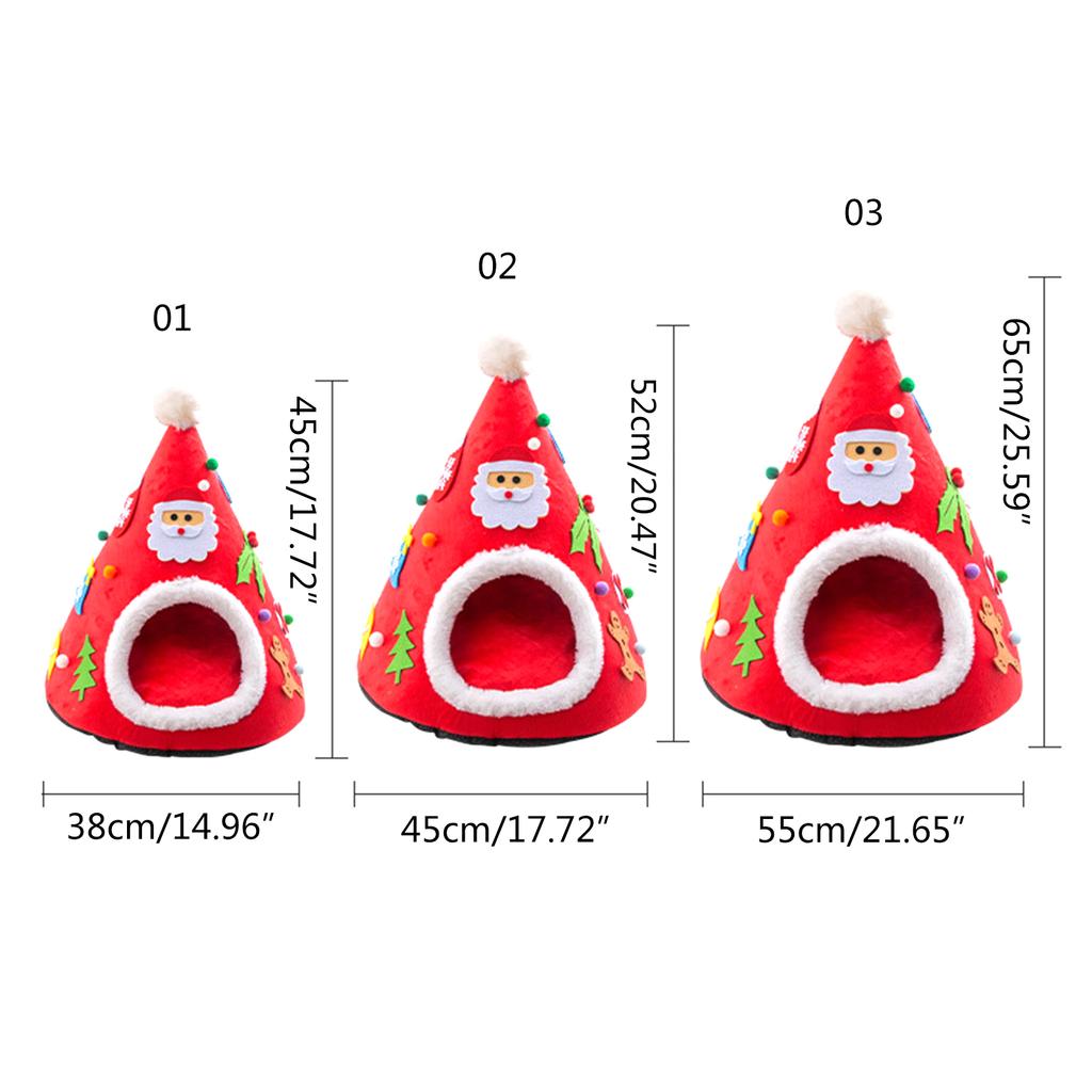 Warm Cat Cave Bed for Indoor Cats Washable Self-Warming Beds Calming Tent House for Puppies Small Dogs Non-Slip Bottom