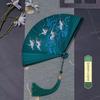 Chinese Style All-Bamboo Classical Fan for Women, Japanese-Style Ancient Classical Black Folding Fan, Bamboo Fan for Hanfu Dance, Portable and Easy