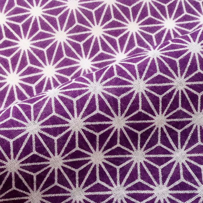 Dyeing Anbo Soft Gauze Tenugui Medium Authentic Dyed Cotton with Hemmed Made in 35cm x 100cm "Asanoha Grape" 100% Edges, Japan,
