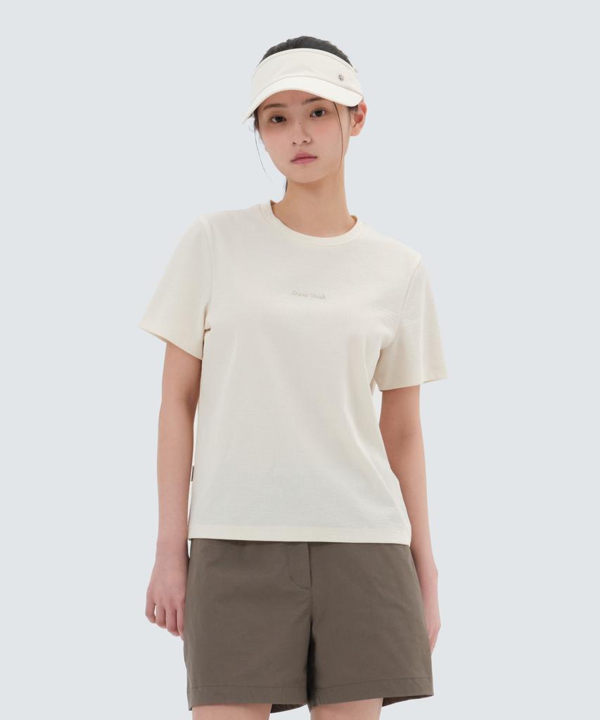 SNOWPEAK APPAREL Ribbed Women'S Regular Fit Short Sleeve T-Shirt (S25Mwfts39) Butter Ivory