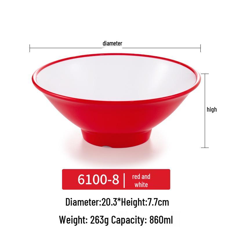 Große Melamin-Ramen-Schüssel für Nudelläden - Konische Luosifen, Mala Tang, Suppen- & Reispudding-Schüssel