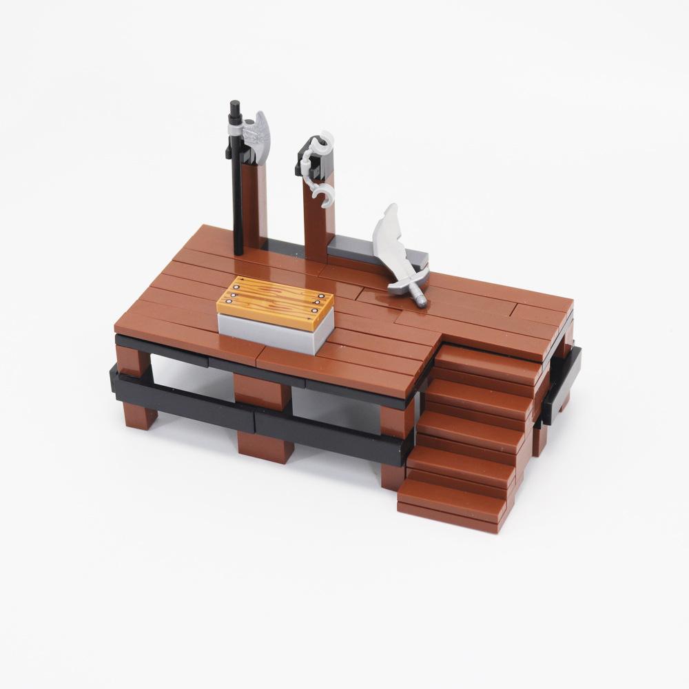 Small Particle Building Block Medieval Ancient Building Accessories, Courtroom Scene Building Assembly Ornament