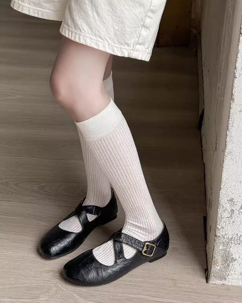 Nai Pie~ Retro soft leather cross-strap ballet single shoes flat commuting Mary Jane shoes women's early autumn small leather shoes