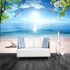 Blue Beach 3d Photo Wallpaper Nature Landscape Large Mural Restaurant Living Room Wall Mural Home Decor