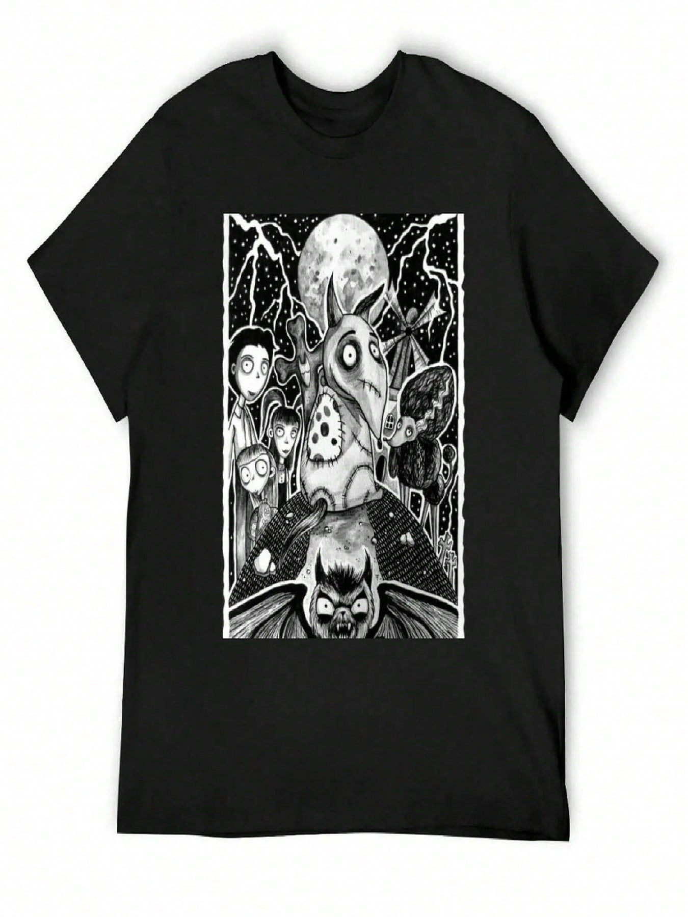 Frankenweenie T-Shirt Blanks Shirts Graphic Clothes Anime Clothes unisex T Shirt Graphic S разноцветный
