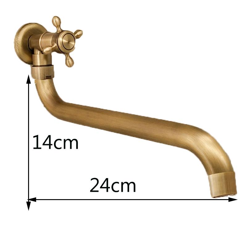 Single Cold  Longer Faucet Spout 360 Swivel Faucet Outdoor Mop Faucet Antique Brushed Solid Brass Washing Machine Tap Kmmoun