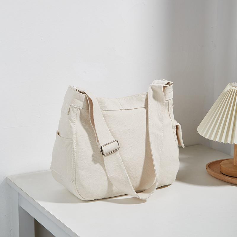 New Women's Bag Versatile Large-capacity Canvas Bag Fashion Trend Shoulder Messenger Bag Letter Embroidery Tote Bag